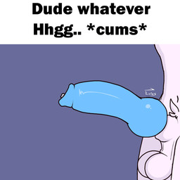 animal_genitalia animal_penis anthro balls blue_knot blue_penis bodily_fluids bouncing_balls canine_genitalia canine_penis cum cumshot ejaculation fur fur_tuft genital_fluids genitals grey_background hands-free knot knotted_penis male misplaced_urethra penis pulsating_orgasm saggy_balls sheath simple_background solo spontaneous_ejaculation text throbbing throbbing_balls throbbing_penis tuft white_body white_fur eviesdumb canid canine mammal 1:1 2d_animation animated digital_drawing_(artwork) digital_media_(artwork) english_description english_text hi_res meme reaction_image