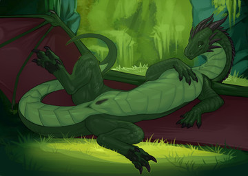 4_toes anus black_vulva claws feet female feral forest forest_background genitals green_anus half-closed_eyes horn humanoid_genitalia humanoid_vulva lying narrowed_eyes nature nature_background nude on_back outside plant presenting presenting_vulva solo spread_legs spreading tail toes tree vulva wings inno-sjoa european_mythology mythology rynnion dragon mythological_creature mythological_scalie reptile scalie western_dragon absurd_res digital_media_(artwork) hi_res