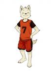 3:4 anthro biped bottomwear canid canine canis clothing domestic_dog eyes_closed fffffolder fur hands_on_hips hi_res male mammal plantigrade shirt shorts simple_background smile solo t-shirt topwear white_background young young_anthro young_male