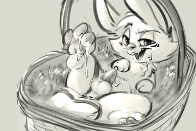 balls basket bodily_fluids container cum cum_on_face cum_on_feet cum_on_paw erection feet feral genital_fluids genitals half-closed_eyes hindpaw iris looking_at_viewer male narrowed_eyes open_mouth pawpads paws penis pupils quadruped snout solo carrot_(artist) lagomorph leporid mammal rabbit 2019 3:2 digital_media_(artwork) greyscale hi_res monochrome