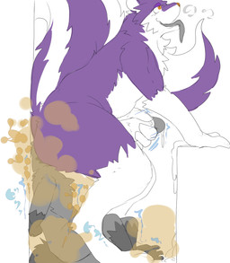 ambiguous_gender anthro biped bodily_fluids butt butt_smother cum digitigrade duo face_in_ass facesitting fart fart_cloud fart_fetish farting_on_another farting_on_face fluffy fluffy_tail fur genital_fluids genitals hands_behind_back larger_male long_tail long_tongue looking_pleasured male male/ambiguous masturbation open_mouth penile penile_masturbation penis sex sitting sitting_on_another size_difference smaller_ambiguous smothering standing tail text thick_tail tongue sakamata nintendo pokemon generation_3_pokemon generation_4_pokemon mammal pokemon_(species) poochyena skuntank 2016 digital_media_(artwork) hi_res japanese_text