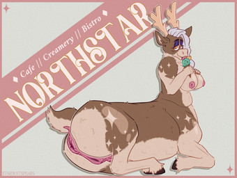 animal_genitalia animal_vulva antlers anus breasts butt dessert equine_genitalia equine_vulva female food fur genitals hair horn ice_cream looking_at_viewer nude puffy_anus sitting solo tail tongue tongue_out stardustspears deer mammal mammal_taur new_world_deer reindeer taur digital_media_(artwork) hi_res
