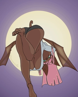 4_toes anthro big_breasts black_bottomwear black_clothing black_pants bottomwear bouncing_breasts bouncing_hair breasts brown_body clothing feet female flying green_eyes hair looking_at_viewer moon pants pink_hair shirt short_tail soles solo tail toes topwear translucent translucent_wings under_boob white_clothing white_shirt white_topwear wings selfdestructking bat mammal 4:5 animated frame_by_frame hi_res loop no_sound short_playtime video