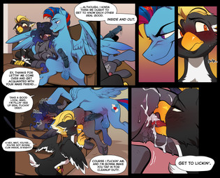 balls beak bodily_fluids bullying cuckold cuckold_cleanup cum dialogue feet felching genital_fluids genitals hooves infidelity leaking_cum penis profanity talons text toes vulva wings glacierclear european_mythology greek_mythology hasbro my_little_pony mythology andrew_swiftwing ping_wing sleepy_scribbles avian equid equine hippogriff hybrid mammal mythological_avian mythological_creature mythological_equine pegasus absurd_res comic english_text hi_res
