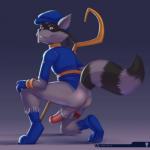 anthro anus balls butt clothing genitals hat headgear headwear humanoid_genitalia humanoid_penis male mask penis perineum smile solo tobbywolf sly_cooper_(series) sony_corporation sony_interactive_entertainment sucker_punch_productions sly_cooper mammal procyonid raccoon 1:1 hi_res