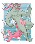 5_fingers 5_toes anthro anthrofied athletic feet fingers green_body male nipples nude open_mouth plantigrade sharp_teeth solo teeth toes snarkysardine nintendo pokemon basculegion generation_8_pokemon pokemon_(species) 2021 full-length_portrait hi_res portrait