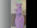 andromorph anthro appliance apron apron_only art_progression art_time-lapse biped blue_clothing blush butt butt_focus clothed clothing covered_eyes curled_hair genitals green_hair hair hair_bun hair_over_eyes horn intersex kitchen kitchen_appliance looking_at_viewer looking_back morning mostly_nude multicolored_hair nipple_slip nipples partially_clothed pink_hair pussy raised_tail short_fur shoulder_blades solo speedpaint sunrise tail drhalloway bovid caprine horned_humanoid humanoid mammal sheep 4:3 animated no_sound short_playtime webm