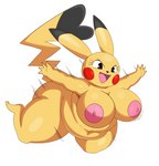 anthro anthrofied big_breasts breasts cosplay_pikachu_(character) direction_lines female fur generation_1_pokemon hi_res motion_lines motion_outline navel nintendo nipples nude_edit overweight overweight_female pikachu pokemon pokemon_(species) pokemorph simple_background smooth_motion_outline solo sssonic2 thick_thighs third-party_edit wide_hipped_female wide_hips yellow_body yellow_fur