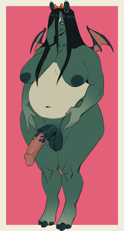 anthro areola balls bedroom_eyes belly big_areola big_belly big_penis breasts genitals gynomorph hair huge_penis intersex long_hair looking_at_viewer medial_ring narrowed_eyes navel nipples nude_anthro nude_gynomorph obese obese_anthro obese_gynomorph obese_intersex overweight overweight_anthro overweight_gynomorph overweight_intersex penis proboscis_(anatomy) saggy_balls seductive solo trunk_(anatomy) wings twistedteeth demon mammal succubus tapir absurd_res hi_res trans_(lore) trans_woman_(lore)