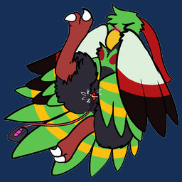 anthro anthrofied beak blush feathered_wings feathers female genitals pokemorph sex_toy solo vaginal vibrator vulva wings trout_(artist) nintendo pokemon avian bird generation_2_pokemon pokemon_(species) xatu 1:1 2019 alpha_channel