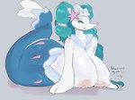 areola big_breasts blue_body blue_sclera breasts busty_feral female feral grey_background huge_breasts nipples simple_background solo tan_areola tan_nipples white_body white_eyes gikowinko nintendo pokemon generation_7_pokemon pokemon_(species) primarina