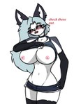 anthro big_breasts blush breasts female nipples small_waist solo wide_hips pace-maker helluva_boss mythology loona_(helluva_boss) canid canid_demon canine demon hellhound mammal mythological_canine mythological_creature