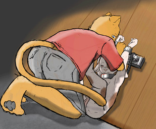 angry anthro bound chain chained cuff_(restraint) duo female forced genitals handcuffs male male/female metal_cuffs nude predator/prey pushing pushing_away resisting restrained restraints vulva young moonpool_(artist) kaiden_(balmung) bovid caprine cougar felid feline goat mammal