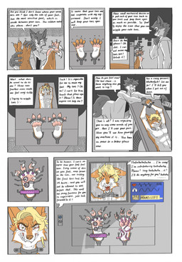 anthro asking_for_help barefoot bdsm begging_to_stop between_toes bodily_fluids bondage bound captured clothing crying despair desperation duo feet foot_fetish forced helpless immobilization male male/male overstimulation overwhelmed pawpads paws powerless profanity restraints soles stocks tears text tickle_torture tickling tickling_feet tickling_machine toe_restraints toes toes_tied trapped cylios_creciilin cylios_(cylios_creciilin) digital_drawing_(artwork) digital_media_(artwork) english_text hi_res