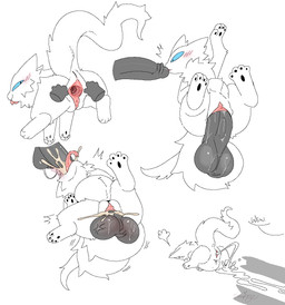 abdominal_bulge balls bestiality black_pawpads blush bodily_fluids cheek_tuft chest_tuft clitoris cross-popping_vein cum cum_in_mouth cum_in_vagina cum_inflation cum_inside cum_on_ground cum_on_penis cum_string disembodied_penis double_penetration erection facial_tuft faux_gaping feet fellatio female female_penetrated feral feral_penetrated fluffy fluffy_tail forked_tongue fur genital_fluids genitals grey_body group hindpaw humanoid_genitalia humanoid_penis imminent_oral inflation interspecies looking_at_genitalia looking_at_penis looking_back lying male male/female male_penetrating male_penetrating_female offscreen_character on_back oral pawpads paws penetration penile penile_penetration penis penis_on_face raised_leg sex simple_background size_difference smaller_penetrated solo_focus spitroast spread_vulva spreading tail tongue tongue_out trio tuft urethra vaginal vaginal_fluids vaginal_fluids_on_balls vaginal_fluids_on_penis vaginal_penetration vulva snazzle_snapp domestic_cat felid feline felis hybrid mammal reptile scalie snake digital_media_(artwork) hi_res sequence