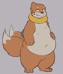 anthro belly buizel featureless_crotch fur generation_4_pokemon kelp_kq looking_at_viewer male navel nintendo obese orange_body orange_fur overweight pokemon pokemon_(species) smile solo