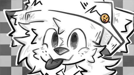 :3 =3 accessory ambiguous_gender anthro beanie black_outline black_tongue cheek_spots cheek_tuft clothing ear_tuft ears_through_headwear ears_up emoji facial_tuft freckled_face freckles fur glistening glistening_eyes glistening_nose grey_eyes grey_nose grey_outline grey_tongue hair happy hat head_tuft headgear headwear inner_ear_fluff long_hair looking_at_viewer monotone_background outline owo pin_accessory pupils self_insert silly silly_face simple_background solo tongue tongue_out tuft white_beanie white_body white_clothing white_fur white_hat white_headwear white_outline wide_eyed dotx canid canine canis mammal wolf 16:9 colored colored_line_art detailed digital_media_(artwork) greyscale headshot_portrait hi_res monochrome portrait widescreen