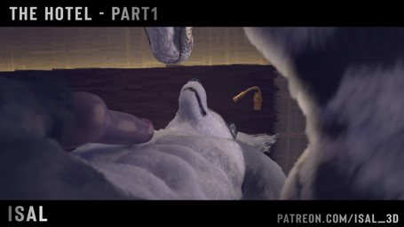 animal_genitalia animal_penis anthro anthro_on_anthro anthro_penetrated anthro_penetrating balls bed bedroom butt city duo ejaculation first_person_view fur furniture genitals grey_body grey_fur handjob hotel humanoid_genitalia inside knot looking_pleasured male male/male masturbation multicolored_body multicolored_fur night nude penetration penile penis sex sound_effects spots isal canid canine canis felid jaguar leopard mammal pantherine wolf animated hi_res promotional_material short_playtime sound video widescreen