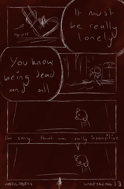 anthro clothed clothed_anthro clothed_male clothing dialogue duo male speech_bubble hopefulsparks undertale undertale_(series) asriel_dreemurr frisk_(undertale) bovid caprine goat human humanoid mammal monster absurd_res comic hi_res sketch