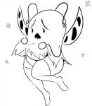 antennae_(anatomy) anthro blush breasts female simple_background solo thick_thighs wings davidsanchan undertale undertale_(series) whimsun monster black_and_white hi_res monochrome