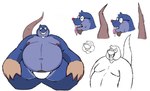 anthro belly blue_body clothing eyewear glasses male moobs nipples overweight overweight_anthro overweight_male simple_background solo tongue tongue_out underwear white_background clean_bluej the_human_heart_(game) dylan_ramos eulipotyphlan mammal mole_(animal) 2021