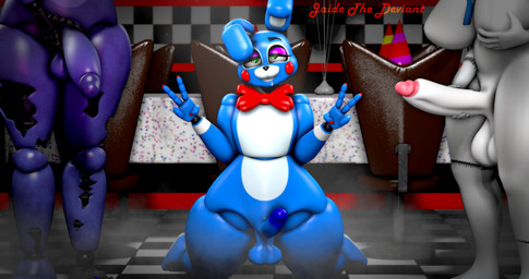 anthro balls big_breasts big_penis bodily_fluids breast_grab breasts drooling erection femboy genitals gesture glans glistening glistening_balls glistening_body glistening_face glistening_genitalia glistening_glans glistening_penis group gynomorph gynomorph/male hand_gesture hand_on_breast holding_penis intersex intersex/male kneeling looking_pleasured male male/male musk musk_cloud penis saliva saliva_string solo_focus thick_thighs trio v_sign jaide_the_deviant mishuyuu_(modeler) spiderjunior10_(modeler) five_nights_at_freddy's five_nights_at_freddy's_2 scottgames toy_bonnie_(fnaf) vanny_(fnaf) withered_bonnie_(fnaf) lagomorph leporid mammal rabbit 256:135 3d_(artwork) 4k absurd_res digital_media_(artwork) hi_res source_filmmaker_(artwork)