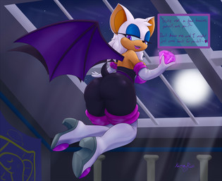 4_fingers anthro armwear back_wings big_breasts big_butt black_bodysuit black_clothing black_nose black_skinsuit black_wings blue_eyelids bodysuit boots breasts butt clothing curvy_figure dialogue elbow_gloves eyelashes fangs female female_anthro fingers flying footwear full_moon fur gem gloves grey_boots grey_clothing grey_footwear half-closed_eyes handwear heart_symbol heist high_heeled_boots high_heels holding_gem holding_object inside legwear lips looking_back membrane_(anatomy) membranous_wings moon multicolored_body multicolored_boots multicolored_clothing multicolored_footwear multicolored_fur multicolored_gloves multicolored_handwear museum narrowed_eyes night open_mouth orange_body orange_fur orange_inner_ear pink_gem pink_lips pink_tongue pupils purple_boots purple_clothing purple_eyes purple_footwear purple_gloves purple_handwear purple_membrane purple_text purple_wings shoes short_tail skinsuit sky skylight slit_pupils solo star starry_sky tail talking_to_another teeth text thick_thighs thigh_boots thigh_highs tight_clothing tongue two_tone_body two_tone_clothing two_tone_fur two_tone_gloves two_tone_handwear two_tone_wings voluptuous white_body white_boots white_clothing white_ears white_footwear white_fur white_gloves white_handwear wide_hips wings kawma sega sonic_the_hedgehog_(series) rouge_the_bat bat mammal 2025 absurd_res english_text handwritten_text hi_res signature story story_in_description