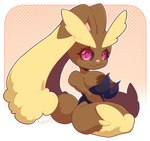 anthro areola big_breasts breasts brown_areola brown_body brown_fur clothed clothing female fur solo thick_thighs weepinbelly nintendo pokemon generation_4_pokemon lopunny pokemon_(species)