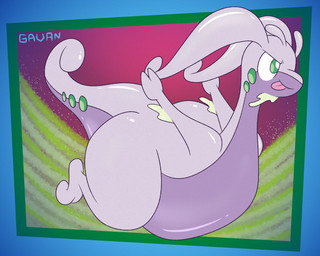 abstract_background ambiguous_gender anthro big_butt butt determined glistening glistening_body green_eyes green_spots lying multicolored_body on_front pear-shaped_figure purple_body purple_skin sliding slime solo spots tail thick_tail thick_thighs tongue tongue_out toony two_tone_body wide_hips gavanzude mythology nintendo pokemon dragon generation_6_pokemon goo_creature goodra mythological_creature mythological_scalie pokemon_(species) scalie alternate_version_at_paywall digital_drawing_(artwork) digital_media_(artwork) hi_res signature