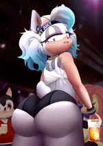 alcohol anthro beverage big_butt blush butt container cup eyelashes female fur gradient_hair group hair half-closed_eyes ice_cube music narrowed_eyes shaking_butt short_tail smile solo_focus tail thick_thighs trio white_body white_fur picturd sound_warning sega sonic_the_hedgehog_(series) fan_character sophie_(argento) eulipotyphlan hedgehog mammal 2020 2d_animation animated loop motion_tweening short_playtime sound webm