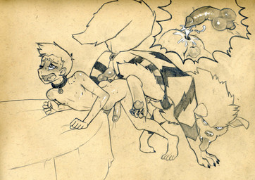 abdominal_bulge ahegao anal anal_knotting anal_penetration animal_genitalia animal_penis anus ass_to_ass backsack balls bed bent_over bestiality bite_mark blush bodily_fluids canine_genitalia canine_penis circumcised claws collar cum cum_in_ass cum_inside cum_splatter cumshot cutaway digitigrade dominant duo ejaculation erection feral feral_penetrating feral_penetrating_human furniture gaping gaping_anus genital_fluids genitals half-erect human_on_feral human_penetrated humanoid_genitalia humanoid_penis interspecies knot knotting leaning leaning_forward looking_back looking_pleasured male male/male male_on_feral male_penetrated male_penetrating male_penetrating_male naughty_face nude one_eye_closed open_mouth orgasm orgasm_face pawpads penetration penis penis_backwards perineum pokeball pokeball_collar pokephilia pull_out saliva scar sex sweat tears tongue tongue_out top_hole vein tush_(artist) dowski nintendo pokemon alex_dowski fan_character kyros_(dowski) arcanine canid canine generation_1_pokemon human mammal pokemon_(species) 2015 graphite_(artwork) hi_res monochrome traditional_media_(artwork)