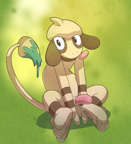 3_fingers 3_toes animal_genitalia anthro balls biped erection feet fingers genitals looking_at_viewer male multicolored_body penis sheath soles solo tail toes tongue tongue_out two_tone_body argon_vile monster_mind nintendo pokemon generation_2_pokemon pokemon_(species) smeargle hi_res