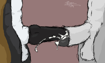 animal_genitalia animal_penis anthro anthro_on_anthro anthro_penetrated anthro_penetrating anthro_penetrating_anthro balls black_penis bodily_fluids canine_genitalia canine_penis crotch_shot cum docking duo erection genital_fluids genital_shot genitals knot male male/male male_penetrated male_penetrating male_penetrating_male penetration penile penis penis_shot sex sex_shot sheath sheath_penetration sheath_play sheath_sex what unknown_artist canid canine canis hybrid mammal wolf 5:3