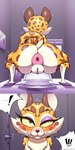 ahegao anthro anus bathroom big_anus big_butt big_pussy blush bodily_fluids butt clitoral_hood clitoris countershading digitigrade exclamation_point eye_roll female fur genitals huge_anus huge_butt hyper hyper_anus hyper_genitalia imminent_feces looking_pleasured markings pawpads plump_labia public_restroom puffy_anus purple_eyes pussy restroom_stall solo spots spotted_body spotted_fur sweat sweaty_butt toilet toilet_paper trash_can lollipopcon kirby_(series) nintendo clawroline felid mammal pantherine 2022 absurd_res hi_res