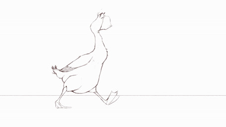 3_toes beak biped bipedal_feral eyes_closed feathers feet feral folded_wings male membrane_(anatomy) solo tail tail_feathers toes walk_cycle walking webbed_feet wings joelanimation anatid anseriform anserine avian bird goose 16:9 animated animated_gif frame_by_frame short_playtime widescreen