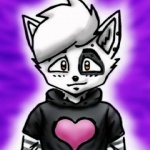 anthro front_view fur heart_symbol looking_at_viewer male purple_background simple_background solo white_body white_fur wolfiedawolf1 canid canine canis mammal wolf jamie_(disambiguation) 1:1 bust_portrait low_res portrait