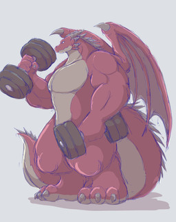 3_toes anthro back_wings biceps biped exercise feet grey_background horn male membrane_(anatomy) membranous_wings multicolored_body multicolored_scales muscular muscular_anthro muscular_male muscular_thighs pecs red_body red_scales red_tail scales simple_background solo spikes tail tan_body tan_scales tan_tail toes triceps two_tone_body two_tone_scales two_tone_tail weightlifting white_background wings workout shikizshigls mythology dragon mythological_creature mythological_scalie scalie 2021 absurd_res digital_media_(artwork) hi_res