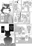 anthro canid canine canis clothing comic cotton_(artist) dialogue domestic_dog english_text male mammal monochrome natsume_(tooboe_bookmark) nitobe sadasaka_usui stephen_mcguffin text tooboe_bookmark