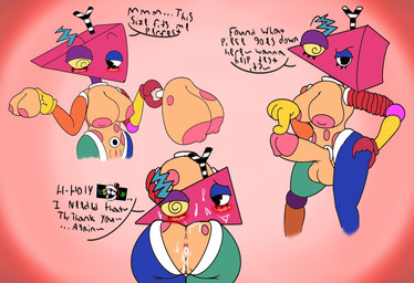 anal anthro anus big_breasts big_penis blush bodily_fluids breasts butt caine_censorship censor_bar censored_text cum cum_in_ass cum_inside cum_on_face cum_on_vulva detachable detachable_head detachable_penis dialogue genital_fluids genitals grawlixes head_on_butt humanoid_genitalia humanoid_penis intersex medium_breasts penis presenting presenting_hindquarters removable_genitalia removable_head simple_background small_breasts solo text thick_thighs vulva crazy_8_animations glitch_productions the_amazing_digital_circus zooble_(tadc) animate_inanimate living_toy english_text nonbinary_(lore)