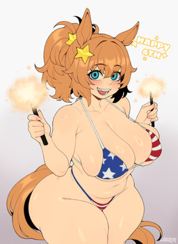 american_flag_bikini animal_ears bikini biped breasts clothed clothing eyelashes female flag_bikini flag_swimwear glistening glistening_body looking_at_viewer pupils smile solo swimwear thick_thighs two-piece_swimsuit taigerarts cygames uma_musume_pretty_derby taiki_shuttle_(pretty_derby) animal_humanoid equid equid_humanoid equine equine_humanoid humanoid mammal mammal_humanoid hi_res