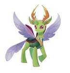 antlers feral green_body green_skin horn insect_wings male orange_inner_ear purple_eyes purple_tail purple_wings simple_background smile solo spread_wings tail white_background wings plusplus_pony friendship_is_magic hasbro my_little_pony thorax_(mlp) arthropod changeling 2022 digital_media_(artwork) hi_res