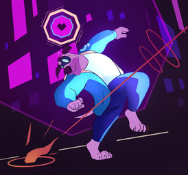 abstract_background anthro barefoot blue_bottomwear blue_clothing blue_jacket blue_pants blue_topwear bottomwear brown_nose clothed clothing feet floppy_ears jacket male male_anthro mask mouth_closed open_clothing open_jacket open_topwear pants solo topwear wearing_mask white_clothing white_topwear chocolateandmilk richard_(chocolateandmilk) canid canine canis domestic_dog mammal 2020 absurd_res dated hi_res signature