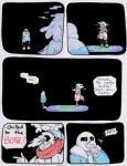 aftertale animated_skeleton bone clothed clothing coat comic dialogue english_text frisk_(undertale) geno_sans_(aftertale) gesture glitch group hair hand_gesture human jacket laugh loverofpiggies mammal not_furry pointing sans_(undertale) scarf skeleton smile teeth text topwear undead undertale undertale_(series) wounded