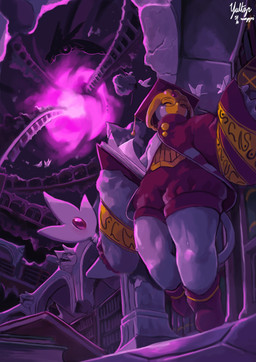 2_tails ambiguous_gender anthro black_eyebrows bodily_fluids book bookshelf clothed clothed_anthro clothed_female clothing duo eyebrows eyes_closed eyewear female female_focus female_humanoid flying forehead_gem furniture gem glasses graduation_cap grey_body grey_tail hat head_turned headgear headwear holding_book holding_object library light low-angle_view multi_tail multicolored_body multicolored_clothing multicolored_robe not_furry open_mouth pokemorph portal red_clothing red_eyes red_gem red_hat red_headwear red_robe robe ruins solo_focus standing sweat sweaty_legs sweaty_thighs tail tail_gem temple two_tone_body white_clothing white_robe yellow_body yellow_clothing yellow_robe yultzr nintendo pokemon generation_4_pokemon humanoid legendary_pokemon palkia pokemon_(species) uxie 2026 hi_res lighting shaded signature