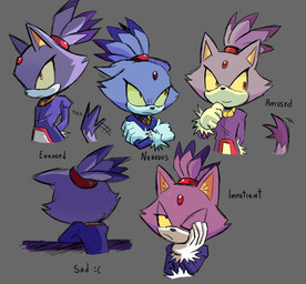 amused angry anthro clothing emotion_chart female forehead_gem fur gem gloves hair handwear impatient nervous ponytail purple_body purple_clothing purple_topwear sad simple_background solo tail topwear yellow_eyes rocketrrush sega sonic_the_hedgehog_(series) blaze_the_cat hi_res