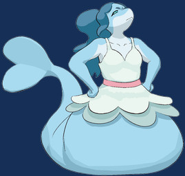 anthro big_tail blue_body blue_eyes blue_hair blue_sclera blue_skin bottomless breasts chin_up clothed clothing dress female front_view frown hair hands_on_hips huge_hips huge_tail looking_at_viewer looking_down multicolored_body ponytail solo tail thick_tail two_tone_body white_body white_skin wide_hips remola brand_new_animal studio_trigger nina_flip aquatic cetacean dolphin mammal oceanic_dolphin toothed_whale aliasing alpha_channel digital_media_(artwork)