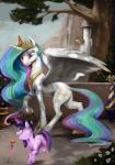 duo feathered_wings feathers female feral flower horn plant smile tree wings young young_feral silfoe friendship_is_magic hasbro my_little_pony mythology princess_celestia_(mlp) twilight_sparkle_(mlp) equid equine mammal mythological_creature mythological_equine unicorn winged_unicorn 2016 hi_res