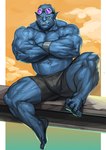 anthro blue_body blue_fur eyewear fur glasses male muscular muscular_male purple_eyewear purple_glasses vein veiny_muscles yellow_eyes traver009 marvel x-men beast_(marvel) humanoid absurd_res hi_res