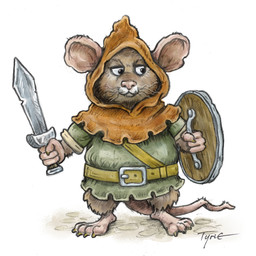 4_fingers 4_toes anthro biped brown_body brown_fur clothed clothing feet fingers fur melee_weapon pink_nose shield simple_background slightly_chubby solo sword toes weapon tyrie mammal mouse murid murine rodent 1:1 2024