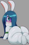 anthro big_butt blush butt female huge_butt looking_at_viewer looking_back looking_back_at_viewer lying markings on_front overweight simple_background solo tribal tribal_markings asmodeusdeus mario_plus_rabbids_sparks_of_hope raving_rabbids rayman_(series) ubisoft allegra_(mario_plus_rabbids) lagomorph mammal rabbid 2023 hi_res